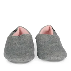 Chaussons GRIS Femme Motif Uni A Enfiler