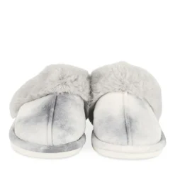 Chaussons GRIS Femme Motif Uni A Enfiler
