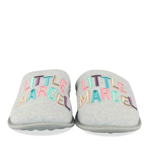 Chaussons GRIS Femme Motif Uni A Enfiler