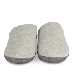 Chaussons GRIS Femme Motif Uni A Enfiler