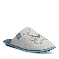 Chaussons GRIS Femme Motif Uni A Enfiler