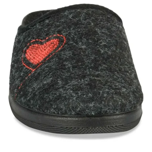Chaussons GRIS Femme Motif Uni A Enfiler