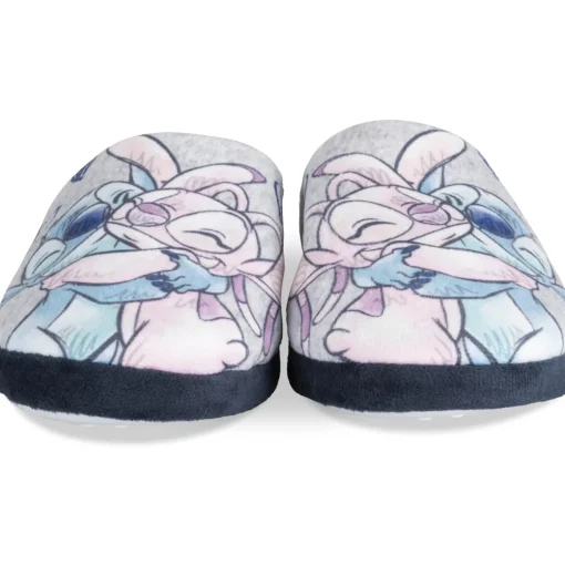 Chaussons GRIS Femme Motif Multicolore A Enfiler