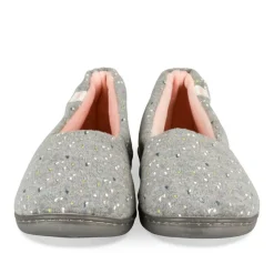 Chaussons GRIS Femme Motif Uni A Enfiler