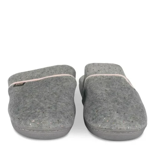 Chaussons GRIS Femme Motif Uni A Enfiler