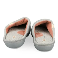 Chaussons GRIS Femme Motif Uni A Enfiler