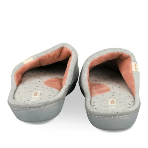 Chaussons GRIS Femme Motif Uni A Enfiler