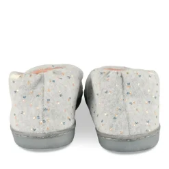 Chaussons GRIS Femme Motif Uni A Enfiler