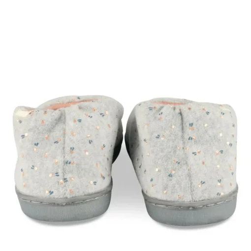 Chaussons GRIS Femme Motif Uni A Enfiler