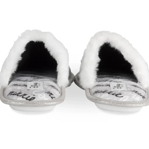 Chaussons GRIS Femme Motif Multicolore A Enfiler