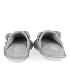 Chaussons GRIS Femme Motif Uni A Enfiler