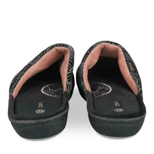 Chaussons GRIS Femme Motif Uni A Enfiler