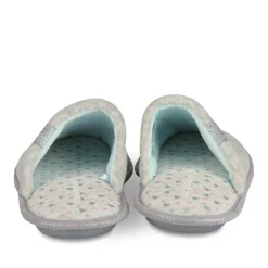 Chaussons GRIS Femme Motif Uni A Enfiler