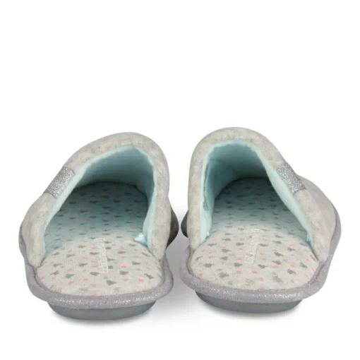 Chaussons GRIS Femme Motif Uni A Enfiler
