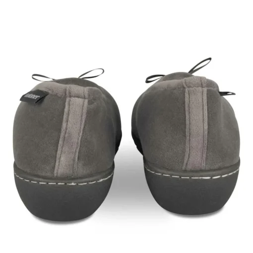 Chaussons GRIS Femme Motif A Pois A Enfiler