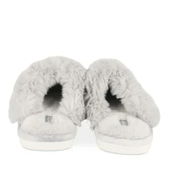 Chaussons GRIS Femme Motif Uni A Enfiler