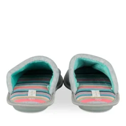 Chaussons GRIS Femme Motif Uni A Enfiler