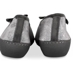Chaussons GRIS Femme Motif Uni A Enfiler