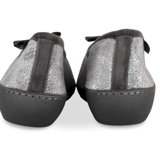 Chaussons GRIS Femme Motif Uni A Enfiler