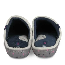 Chaussons GRIS Femme Motif Uni A Enfiler