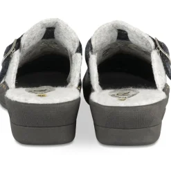 Chaussons GRIS Femme Motif Uni A Enfiler