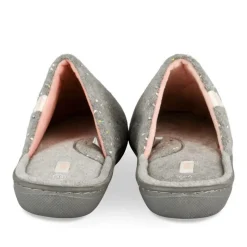 Chaussons GRIS Femme Motif A Pois A Enfiler