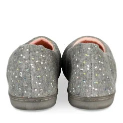 Chaussons GRIS Femme Motif Uni A Enfiler