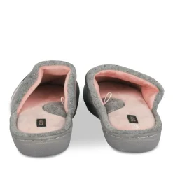 Chaussons GRIS Femme Motif Uni A Enfiler