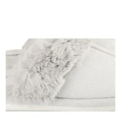 Chaussons GRIS Femme Motif Uni A Enfiler
