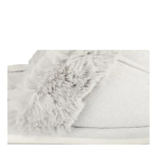 Chaussons GRIS Femme Motif Uni A Enfiler