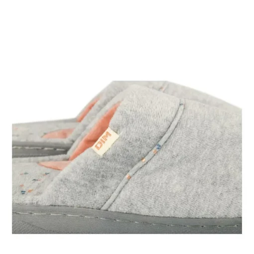 Chaussons GRIS Femme Motif Uni A Enfiler