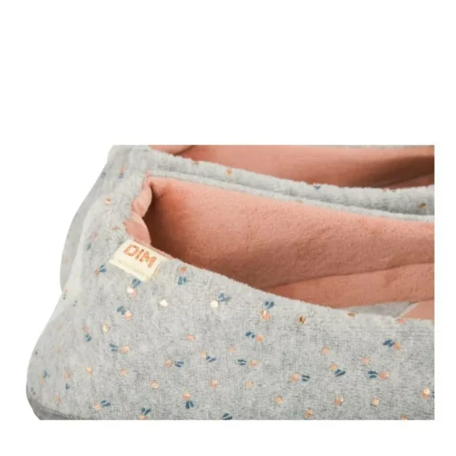 Chaussons GRIS Femme Motif Uni A Enfiler