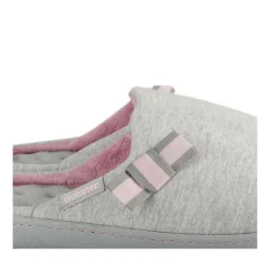 Chaussons GRIS Femme Motif Uni A Enfiler