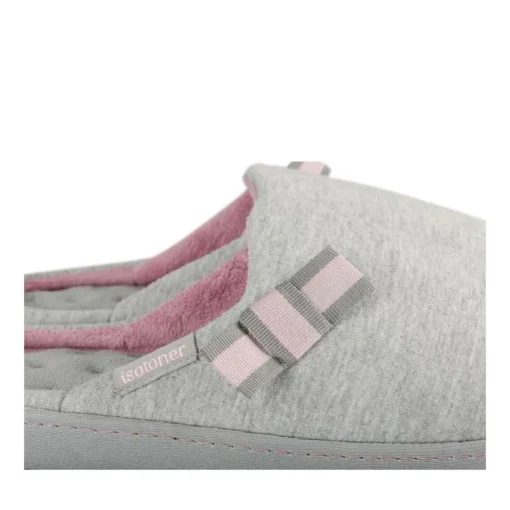 Chaussons GRIS Femme Motif Uni A Enfiler