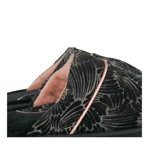 Chaussons GRIS Femme Motif Uni A Enfiler