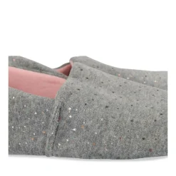 Chaussons GRIS Femme Motif Uni A Enfiler