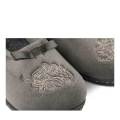 Chaussons GRIS Femme Motif A Pois A Enfiler