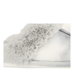 Chaussons GRIS Femme Motif Uni A Enfiler