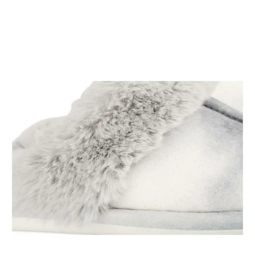 Chaussons GRIS Femme Motif Uni A Enfiler