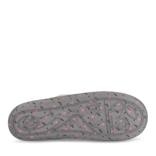Chaussons GRIS Femme Motif Uni A Enfiler
