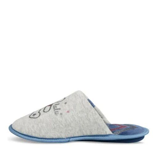 Chaussons GRIS Femme Motif Uni A Enfiler