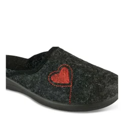 Chaussons GRIS Femme Motif Uni A Enfiler