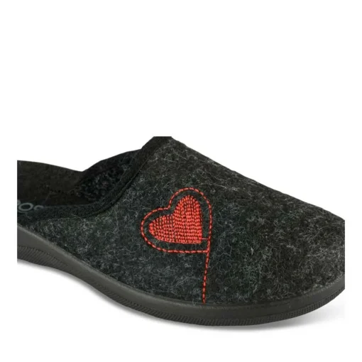 Chaussons GRIS Femme Motif Uni A Enfiler