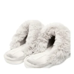 Chaussons GRIS Femme Motif Uni A Enfiler