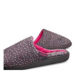 Chaussons GRIS Femme Motif A Pois A Enfiler