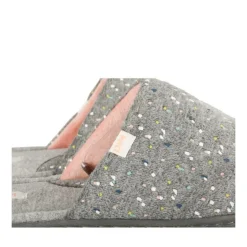 Chaussons GRIS Femme Motif A Pois A Enfiler