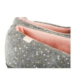 Chaussons GRIS Femme Motif Uni A Enfiler