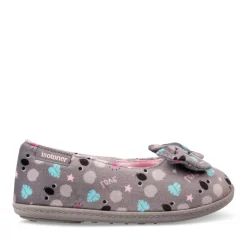 Chaussons GRIS Fille Motif Animal Elastique