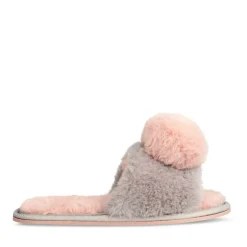 Chaussons GRIS Fille Motif Uni A Enfiler