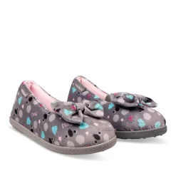 Chaussons GRIS Fille Motif Animal Elastique
